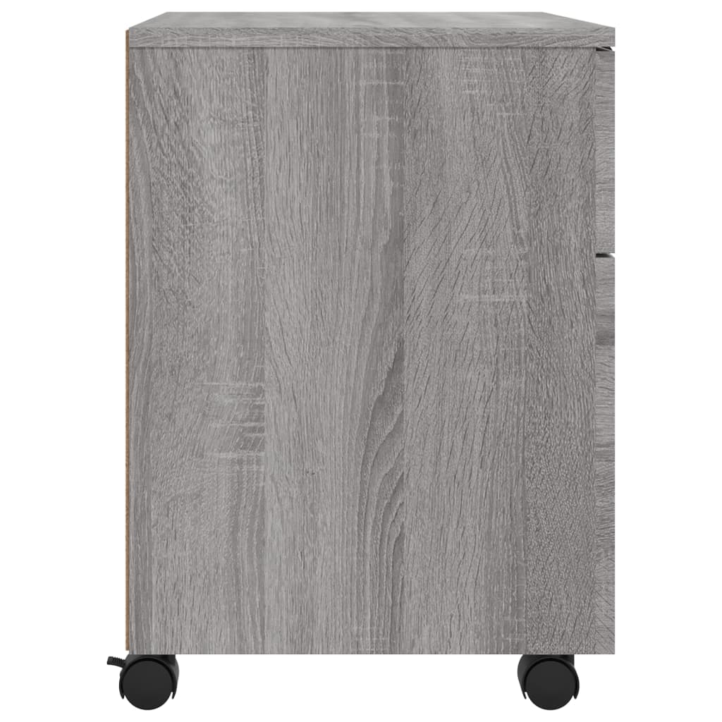 Dossierkast Verrijdbaar 45X38X54 Cm Bewerkt Hout Grijs Sonoma