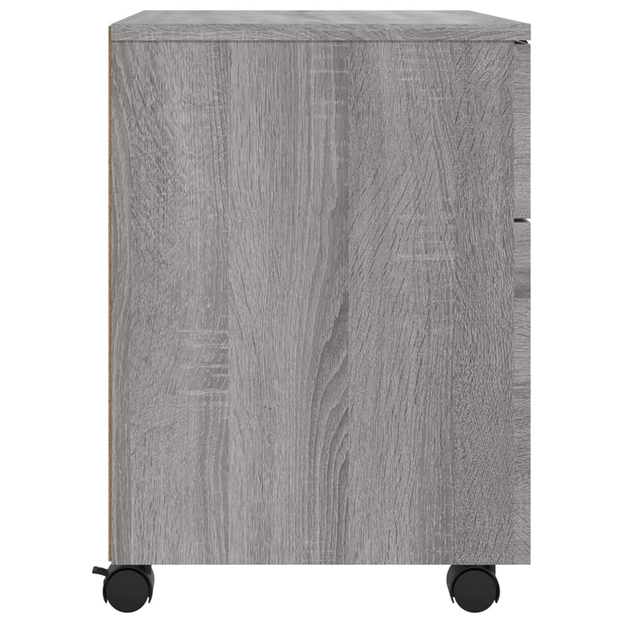 Dossierkast Verrijdbaar 45X38X54 Cm Bewerkt Hout Grijs Sonoma