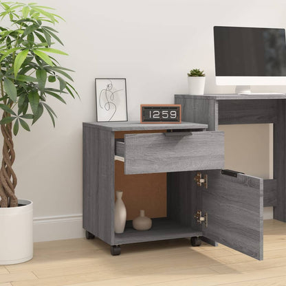 Dossierkast Verrijdbaar 45X38X54 Cm Bewerkt Hout Grijs Sonoma