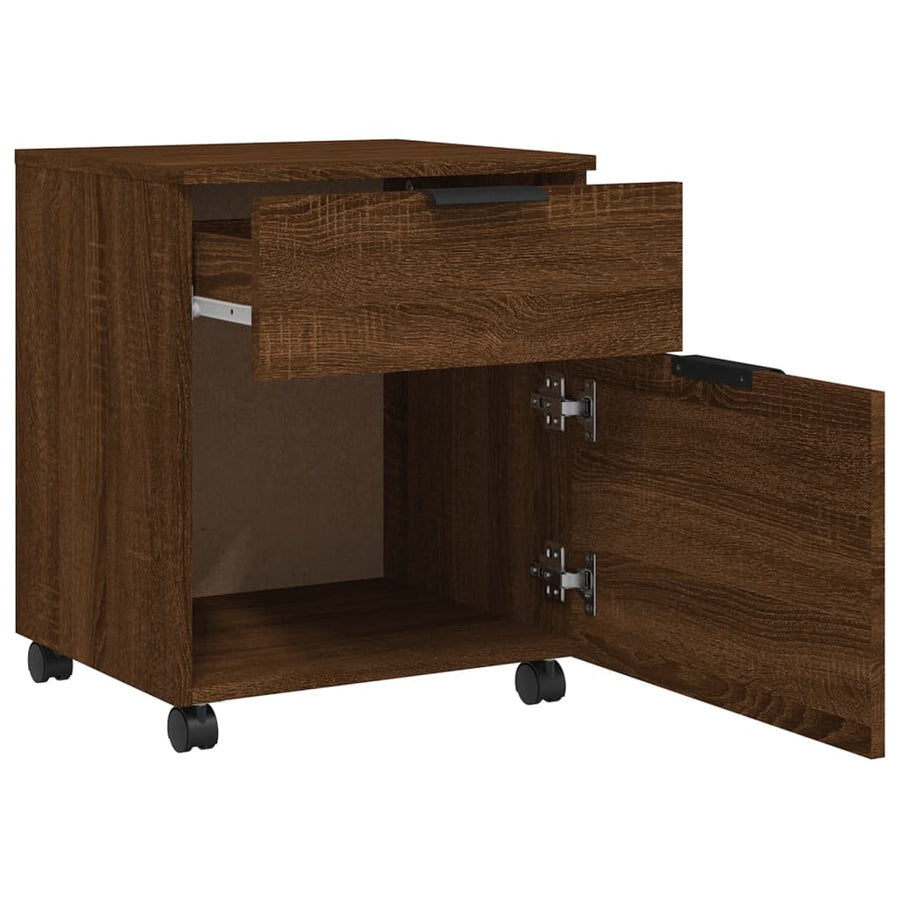 Dossierkast Verrijdbaar 45X38X54 Cm Bewerkt Hout Bruineiken