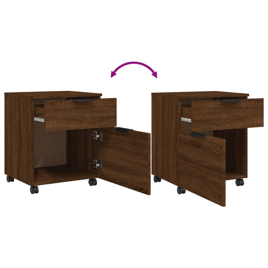 Dossierkast Verrijdbaar 45X38X54 Cm Bewerkt Hout Bruineiken