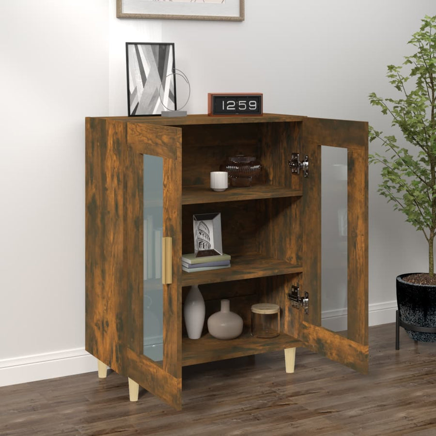 Dressoir 69,5X34X90 Cm Bewerkt Hout Gerookt Eikenkleurig
