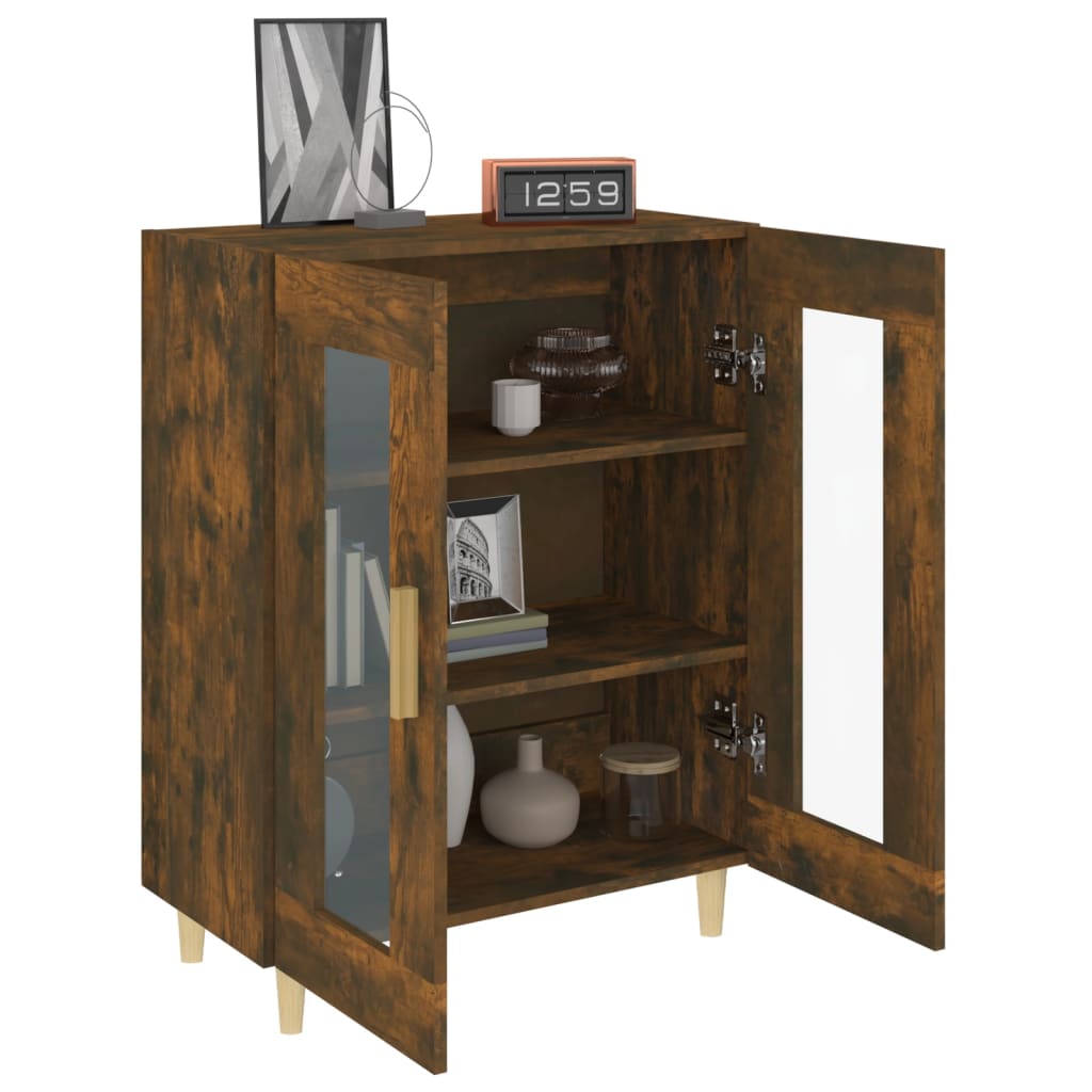 Dressoir 69,5X34X90 Cm Bewerkt Hout Gerookt Eikenkleurig