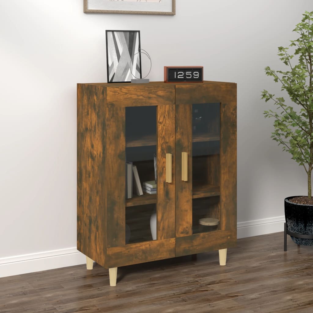 Dressoir 69,5X34X90 Cm Bewerkt Hout Gerookt Eikenkleurig