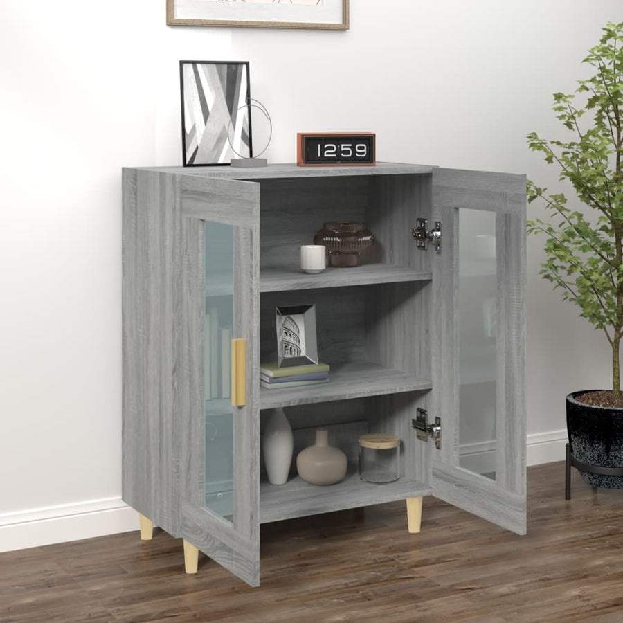 Dressoir 69,5X34X90 Cm Bewerkt Hout Eikenkleurig Grijs sonoma