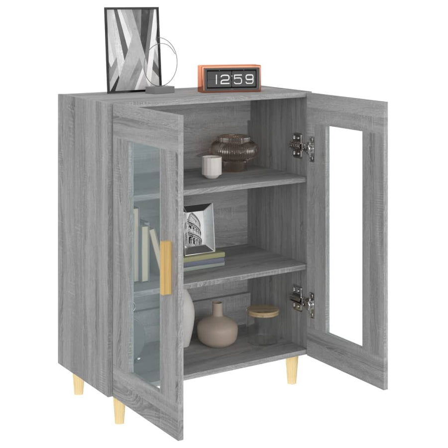 Dressoir 69,5X34X90 Cm Bewerkt Hout Eikenkleurig Grijs sonoma