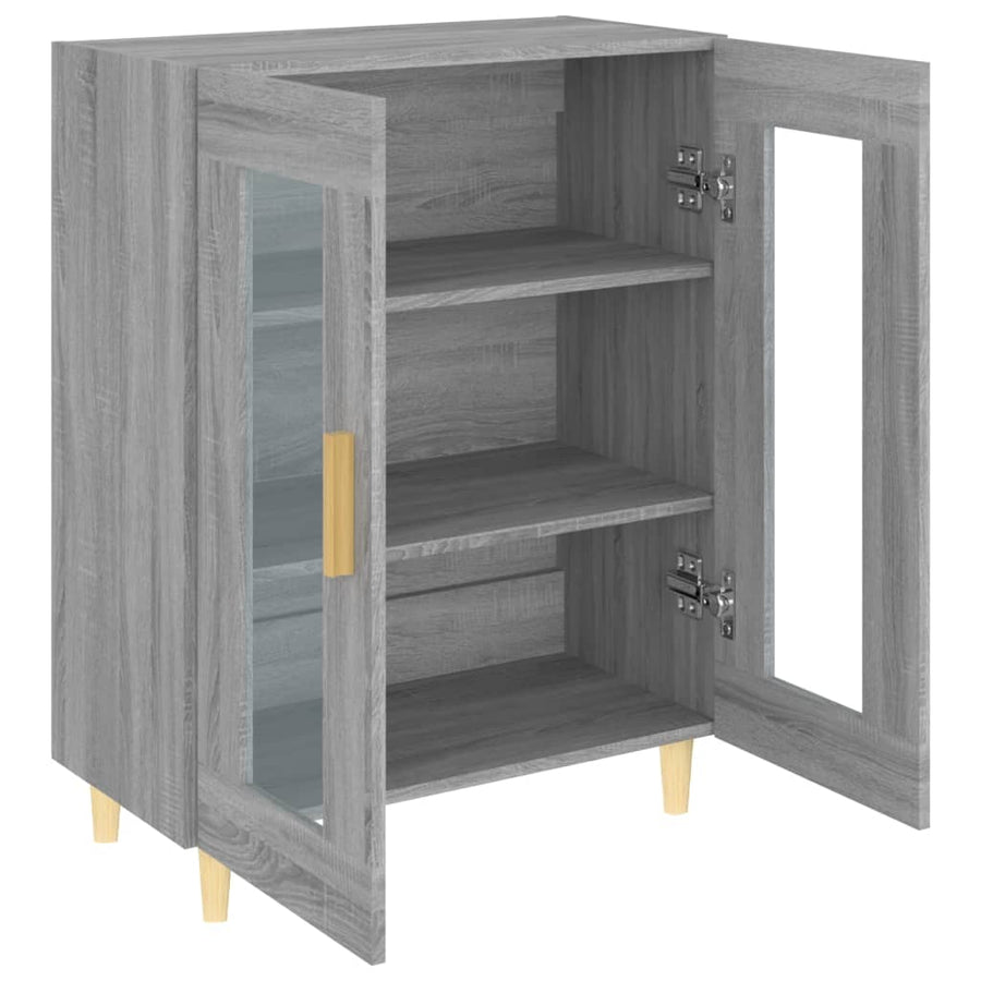 Dressoir 69,5X34X90 Cm Bewerkt Hout Eikenkleurig Grijs sonoma