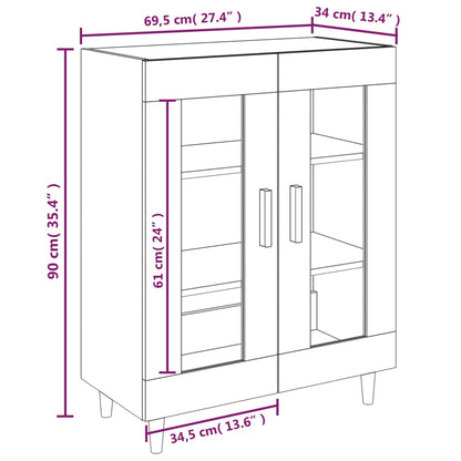 Dressoir 69,5X34X90 Cm Bewerkt Hout Eikenkleurig Grijs sonoma