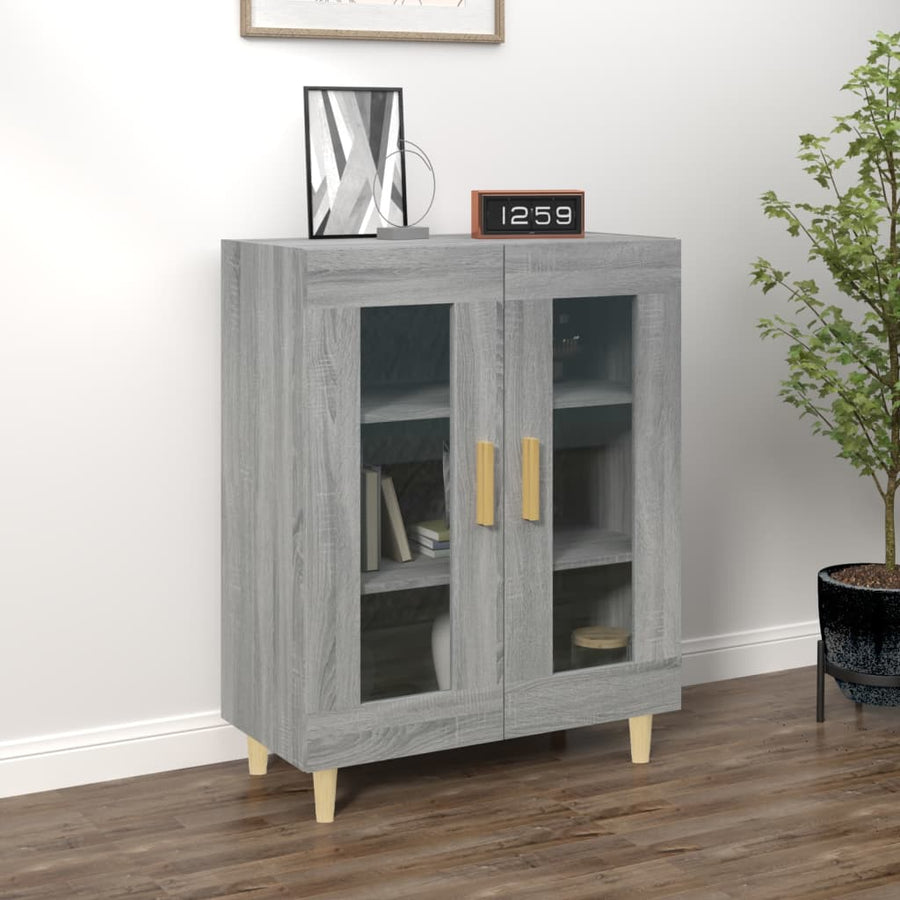 Dressoir 69,5X34X90 Cm Bewerkt Hout Eikenkleurig Grijs sonoma