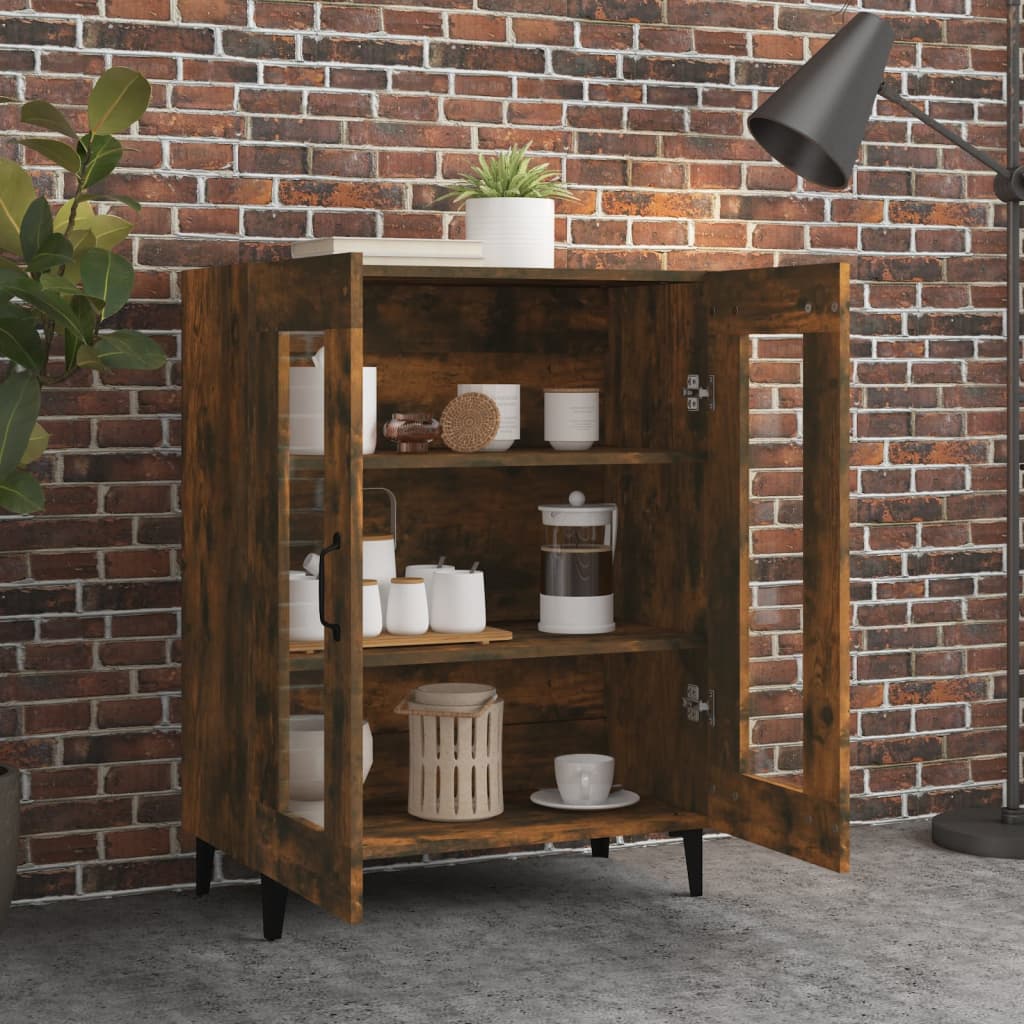 Dressoir 69,5X34X90 Cm Bewerkt Hout Gerookt Eikenkleurig