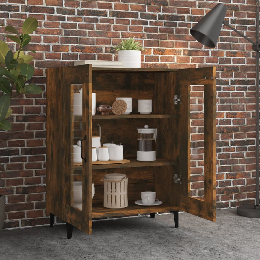 Dressoir 69,5X34X90 Cm Bewerkt Hout Gerookt Eikenkleurig