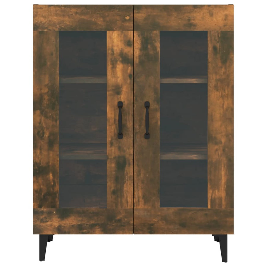 Dressoir 69,5X34X90 Cm Bewerkt Hout Gerookt Eikenkleurig