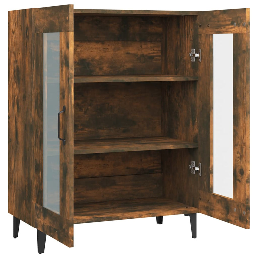 Dressoir 69,5X34X90 Cm Bewerkt Hout Gerookt Eikenkleurig
