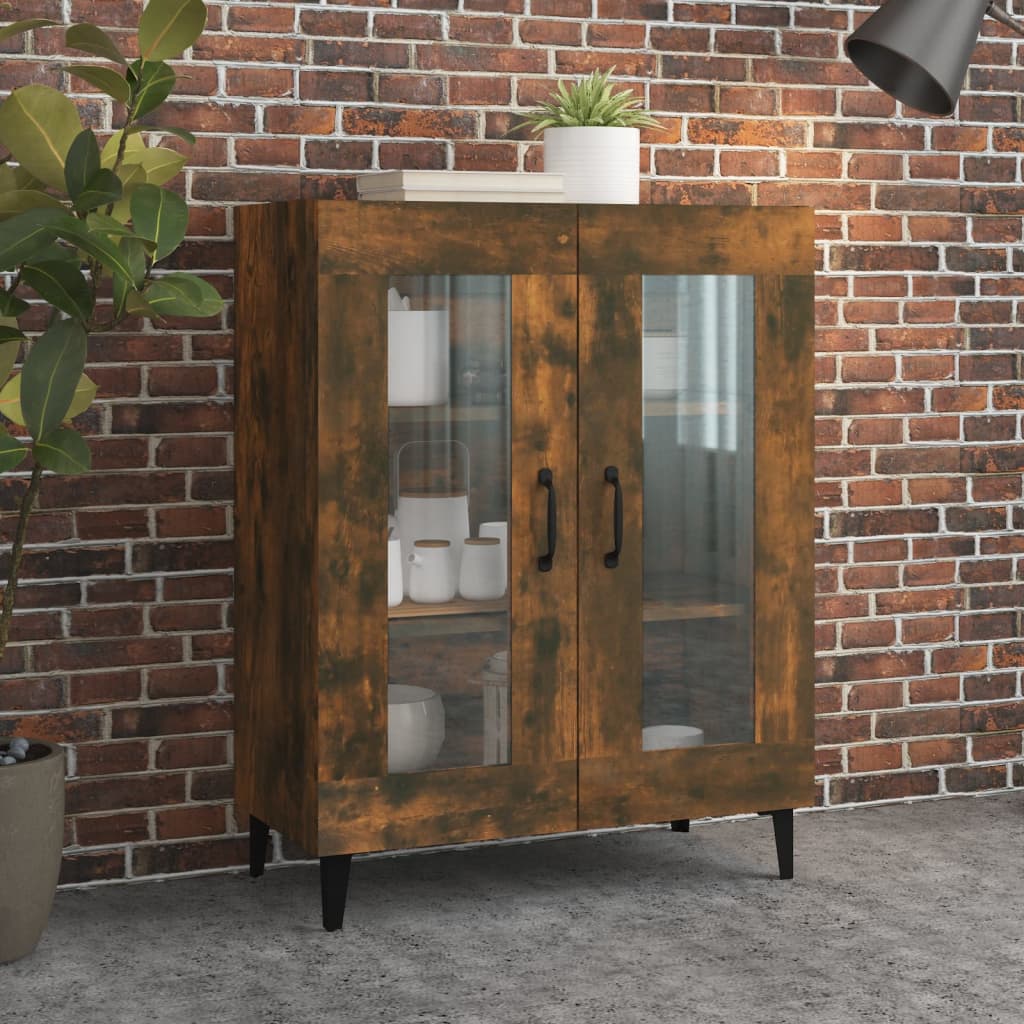 Dressoir 69,5X34X90 Cm Bewerkt Hout Gerookt Eikenkleurig