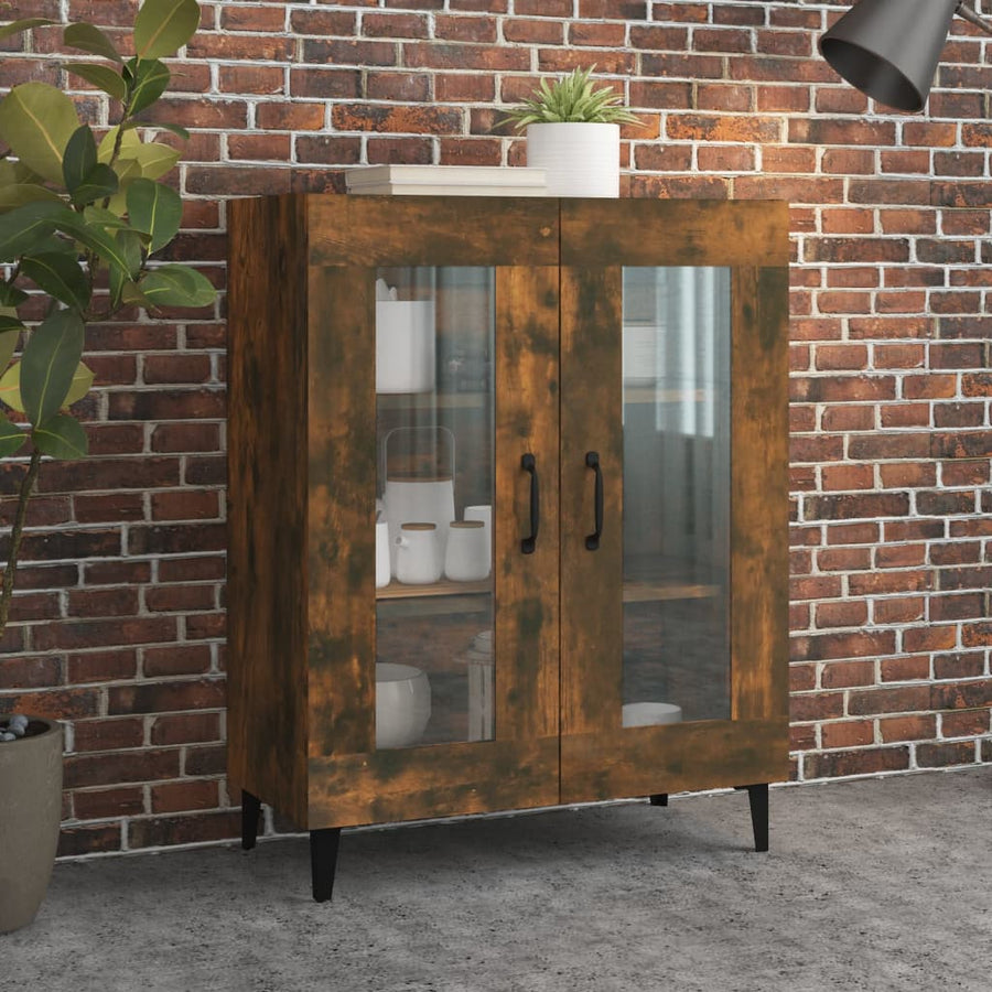Dressoir 69,5X34X90 Cm Bewerkt Hout Gerookt Eikenkleurig