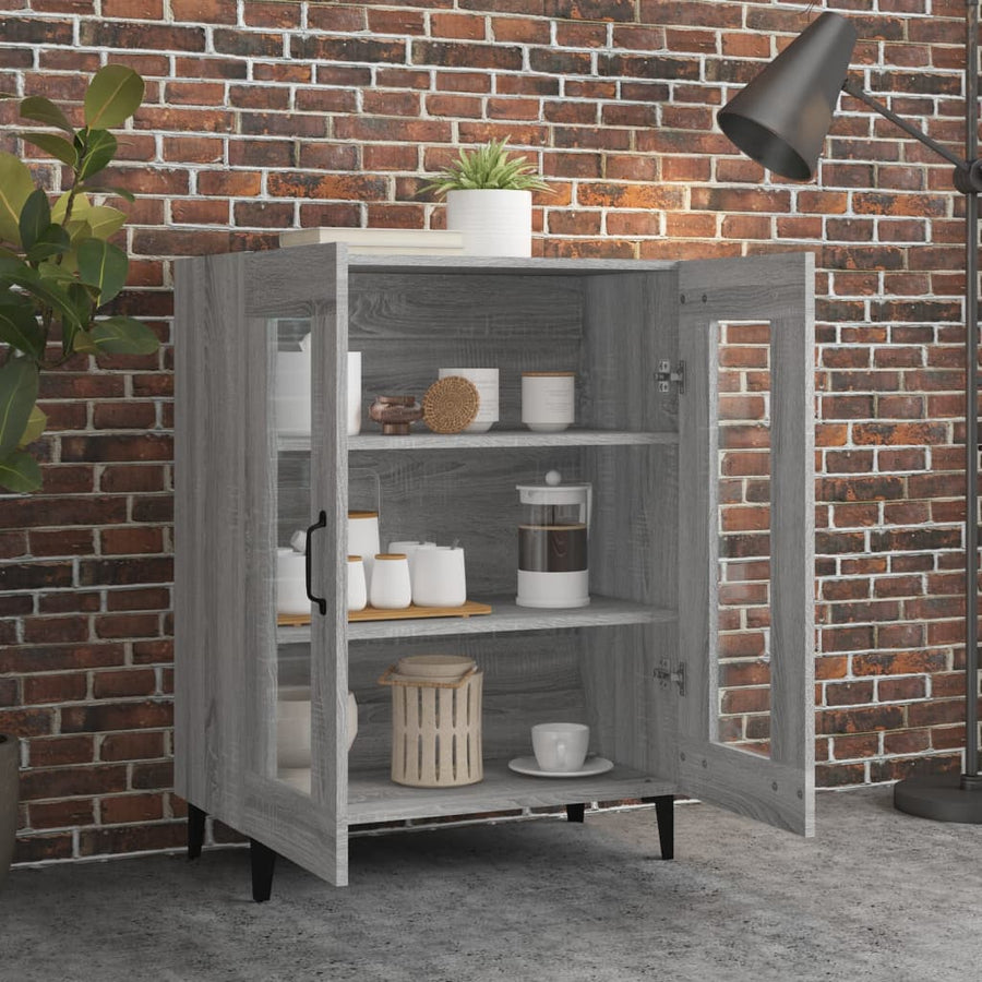 Dressoir 69,5X34X90 Cm Bewerkt Hout Grijs Sonoma Eikenkleurig