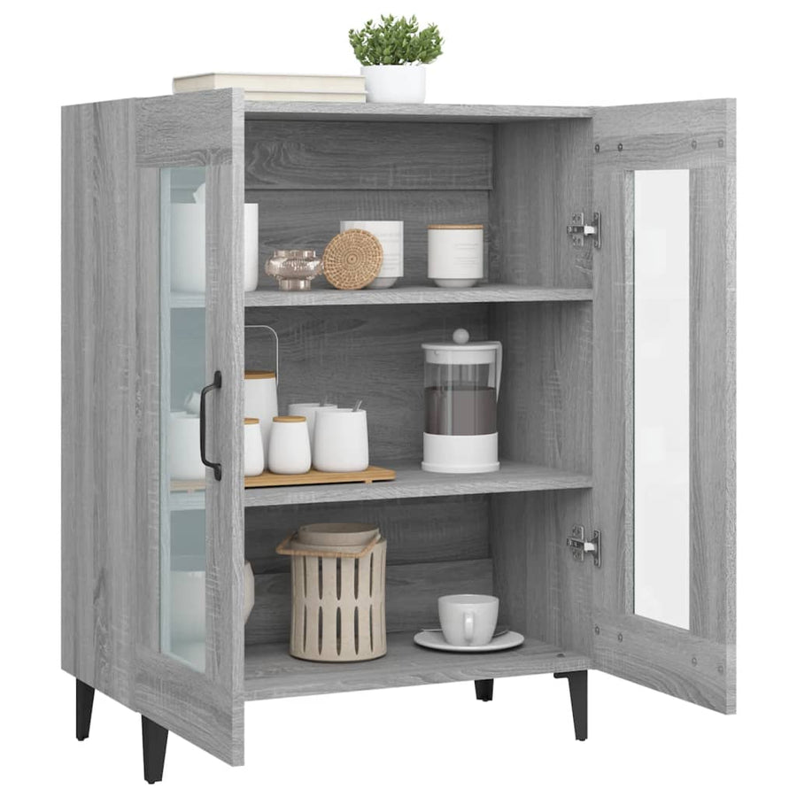 Dressoir 69,5X34X90 Cm Bewerkt Hout Grijs Sonoma Eikenkleurig