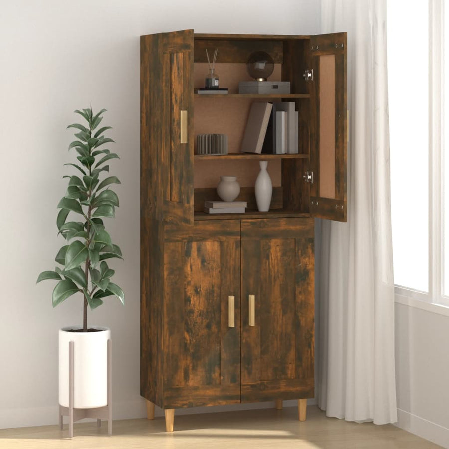 Dressoir 69,5X34X90 Cm Bewerkt Hout Kleurig Gerookt eiken