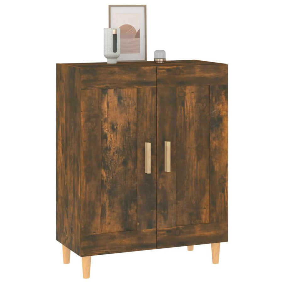 Dressoir 69,5X34X90 Cm Bewerkt Hout Kleurig Gerookt eiken