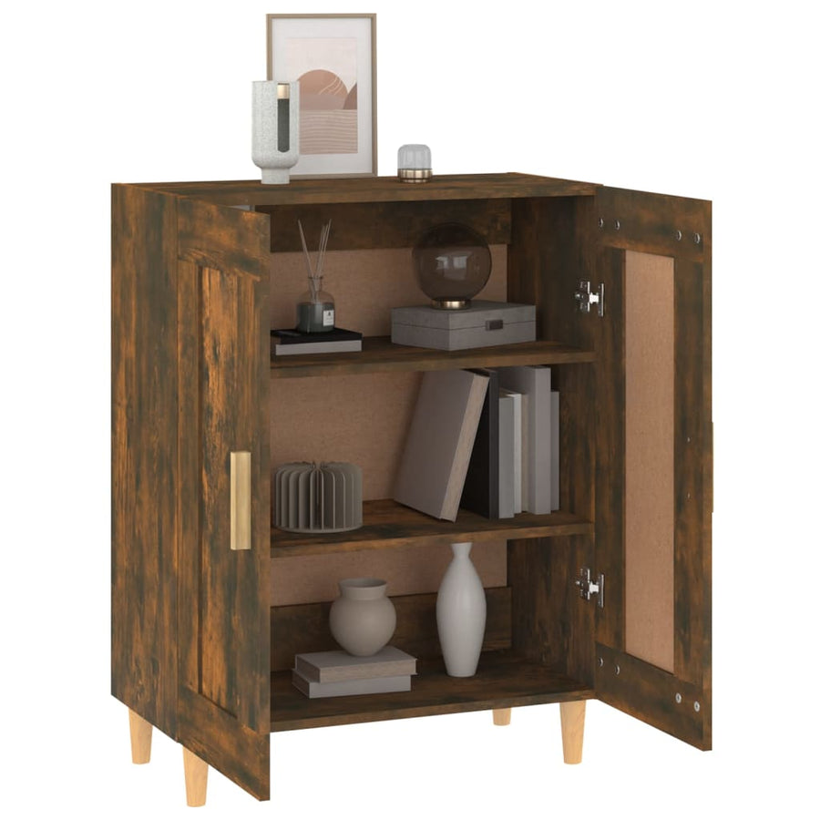 Dressoir 69,5X34X90 Cm Bewerkt Hout Kleurig Gerookt eiken