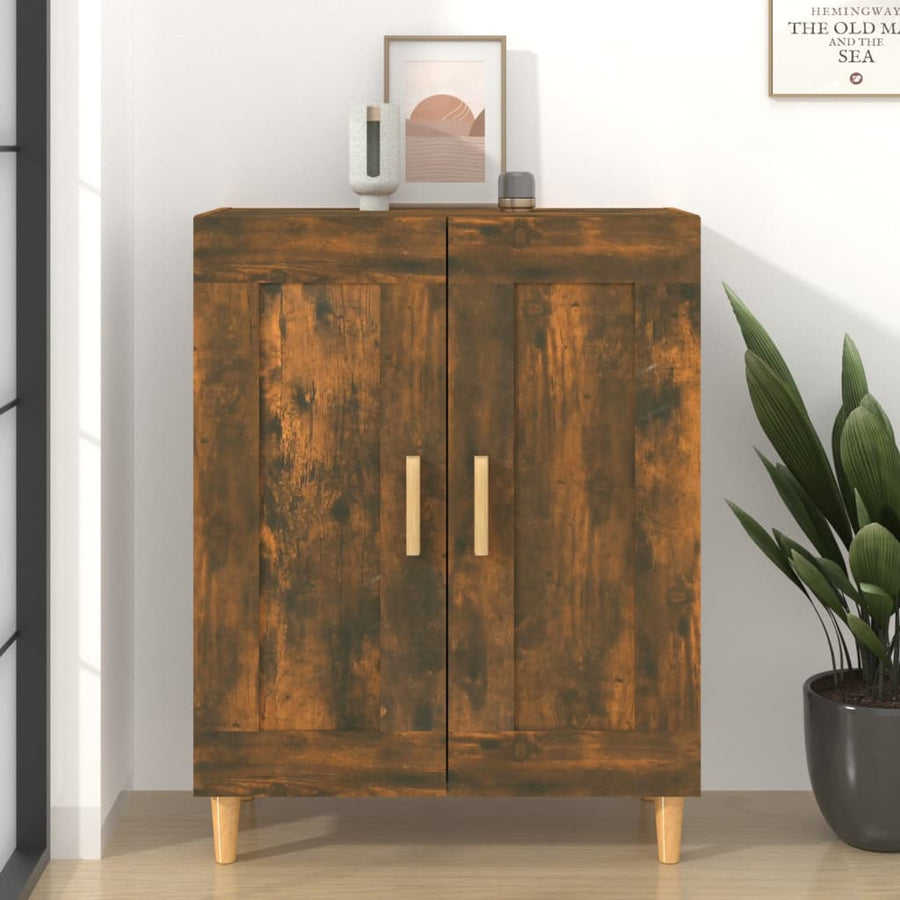 Dressoir 69,5X34X90 Cm Bewerkt Hout Kleurig Gerookt eiken
