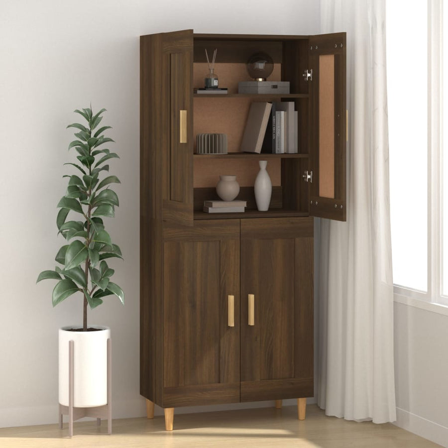 Dressoir 69,5X34X90 Cm Bewerkt Hout Bruin Eikenkleur