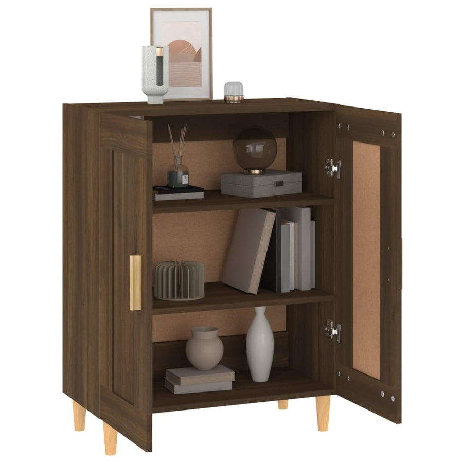 Dressoir 69,5X34X90 Cm Bewerkt Hout Bruin Eikenkleur