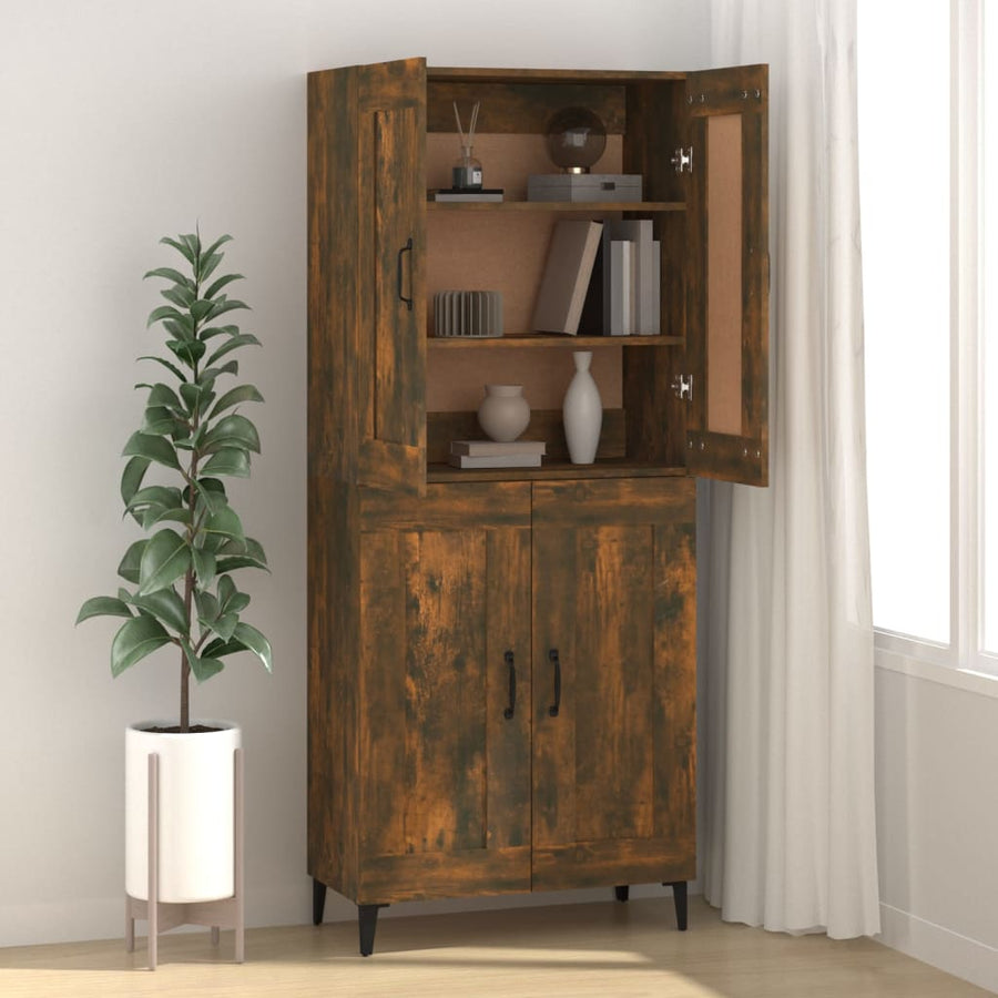 Dressoir 69,5X34X90 Cm Bewerkt Hout Gerookt Eikenkleurig