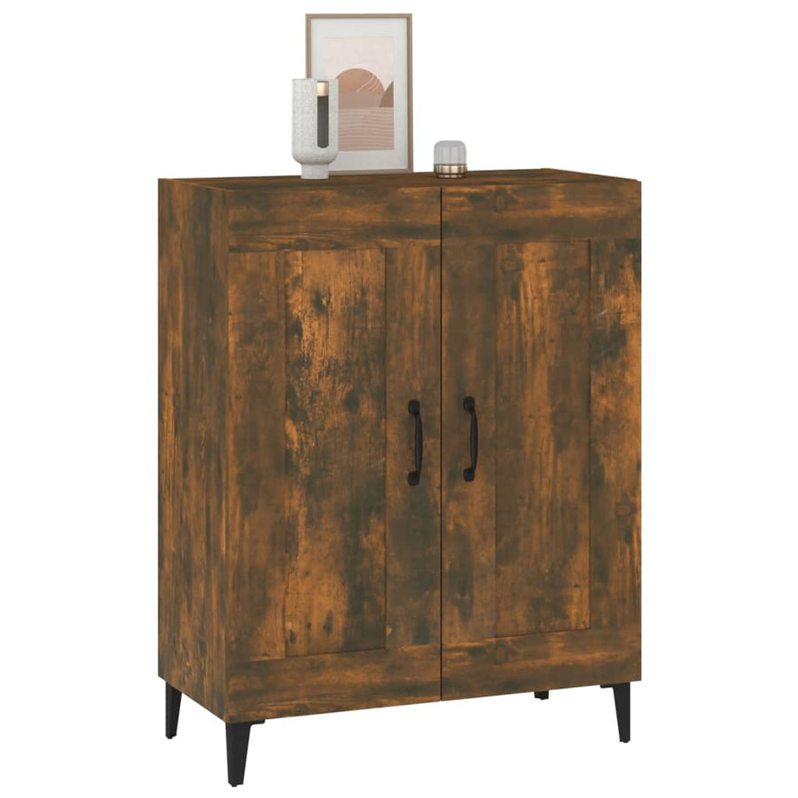 Dressoir 69,5X34X90 Cm Bewerkt Hout Gerookt Eikenkleurig