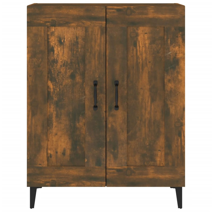 Dressoir 69,5X34X90 Cm Bewerkt Hout Gerookt Eikenkleurig