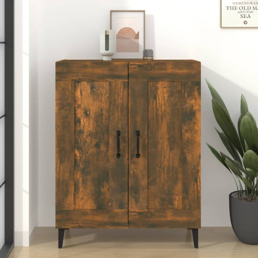 Dressoir 69,5X34X90 Cm Bewerkt Hout Gerookt Eikenkleurig