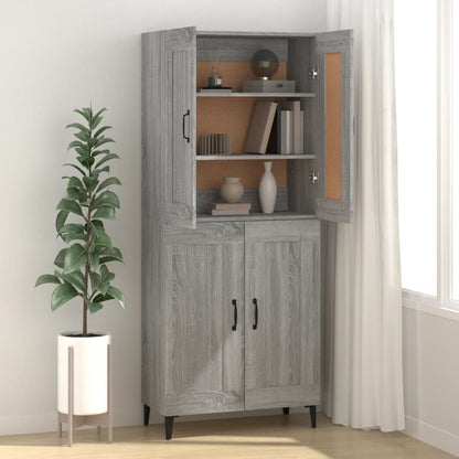 Dressoir 69,5X34X90 Cm Bewerkt Hout Grijs Sonoma Eikenkleurig