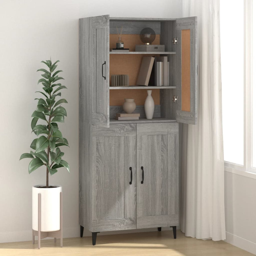 Dressoir 69,5X34X90 Cm Bewerkt Hout Grijs Sonoma Eikenkleurig