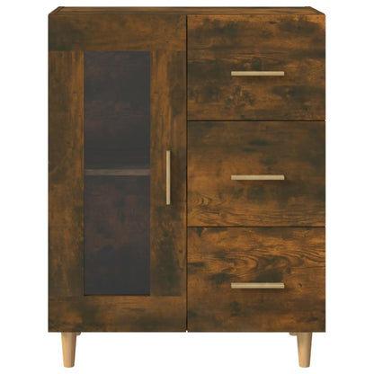 Dressoir 69,5X34X90 Cm Bewerkt Hout Gerookt Eikenkleurig