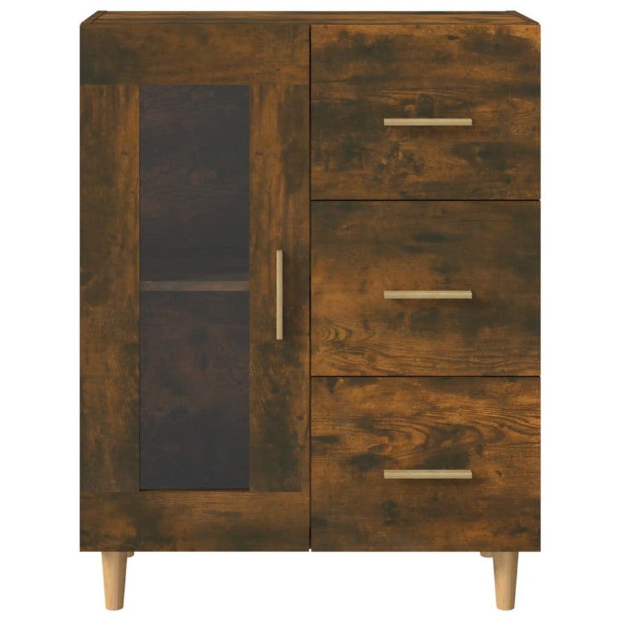 Dressoir 69,5X34X90 Cm Bewerkt Hout Gerookt Eikenkleurig