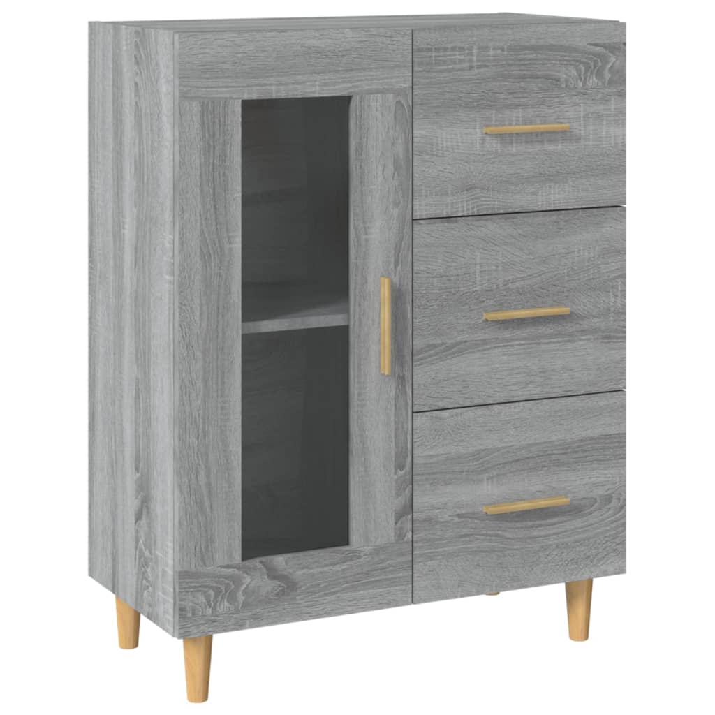 Dressoir 69,5X34X90 Cm Bewerkt Hout Eikenkleurig Grijs sonoma