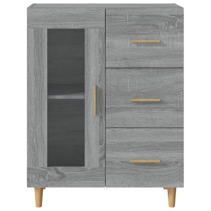 Dressoir 69,5X34X90 Cm Bewerkt Hout Eikenkleurig Grijs sonoma