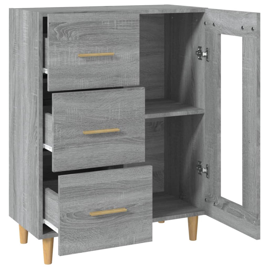 Dressoir 69,5X34X90 Cm Bewerkt Hout Eikenkleurig Grijs sonoma