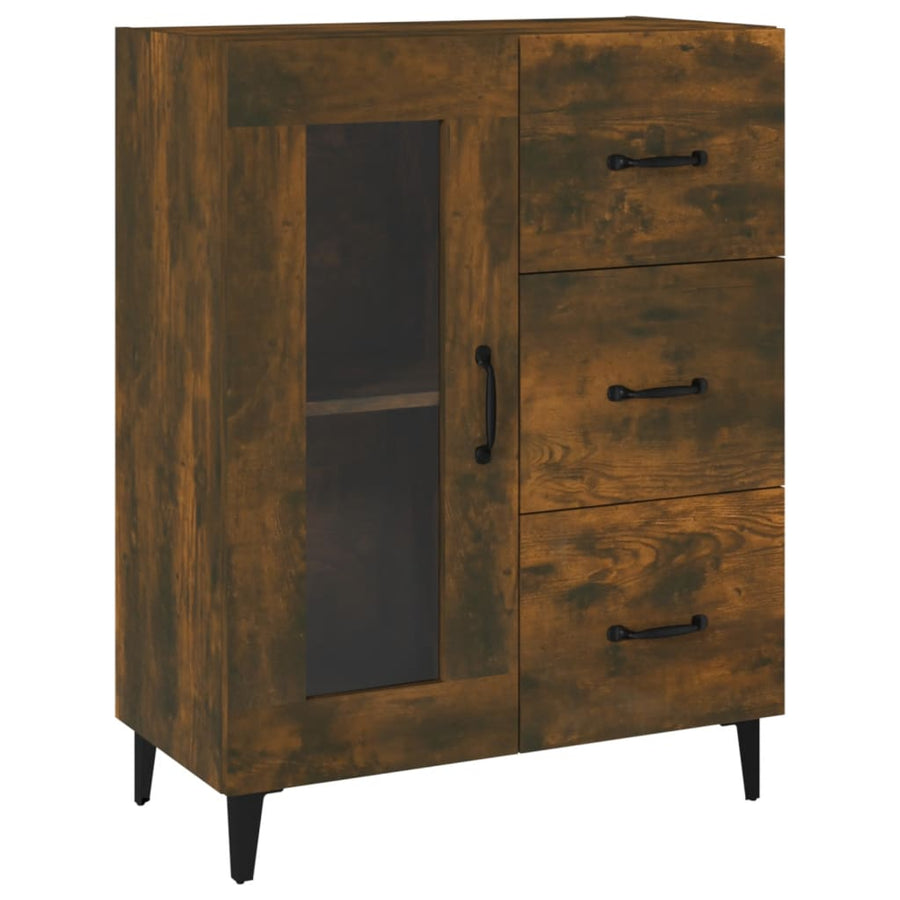 Dressoir 69,5X34X90 Cm Bewerkt Hout Gerookt Eikenkleurig 1