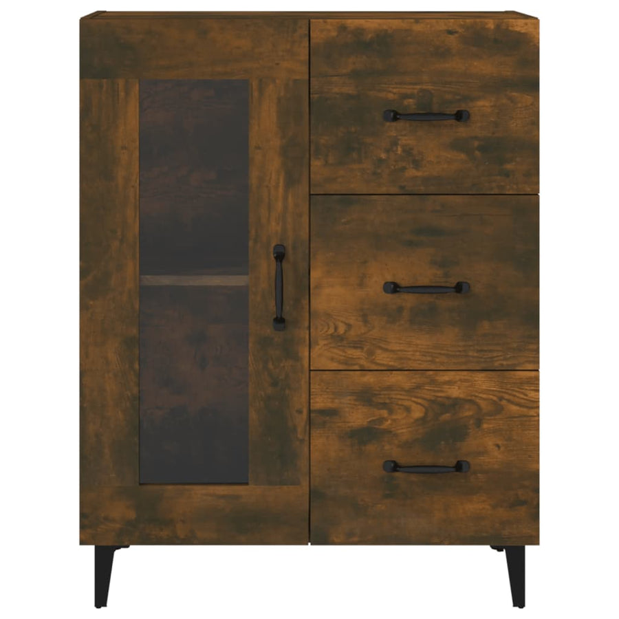 Dressoir 69,5X34X90 Cm Bewerkt Hout Gerookt Eikenkleurig 1
