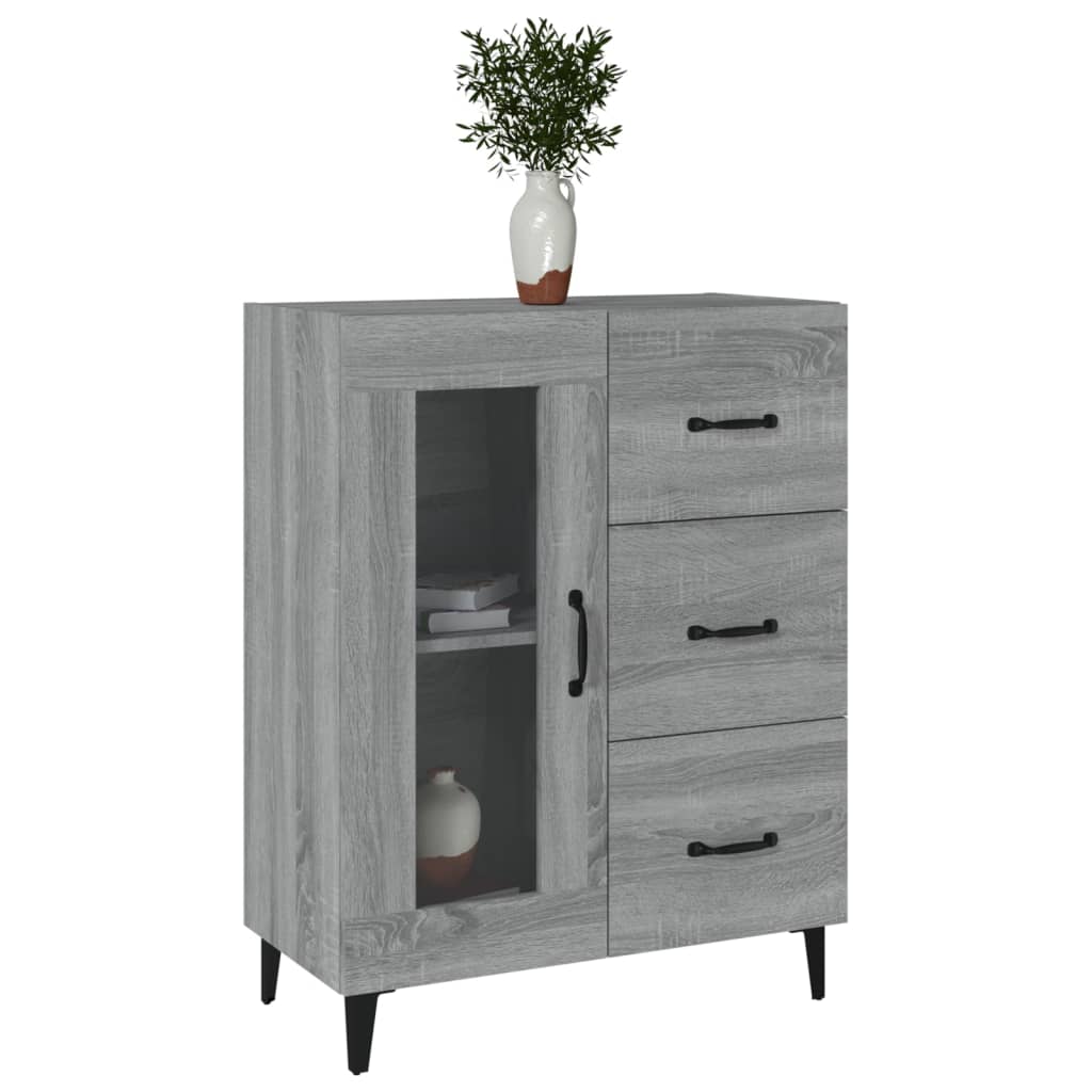 Dressoir 69,5X34X90 Cm Bewerkt Hout Grijs Sonoma Eikenkleurig 1