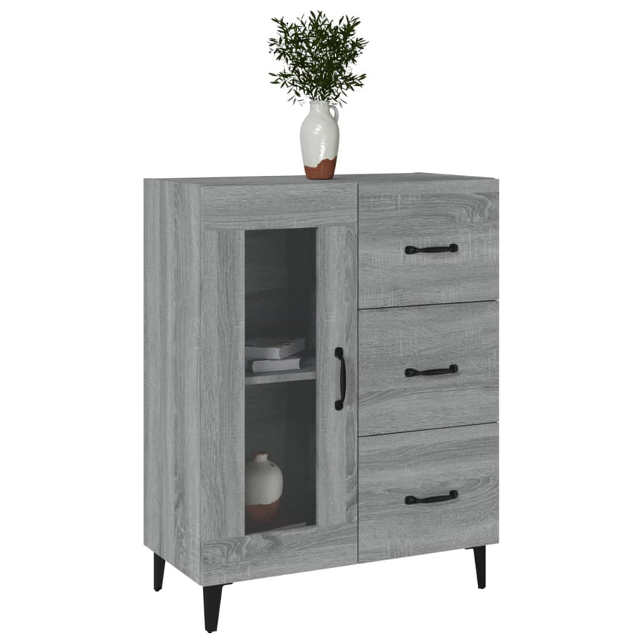 Dressoir 69,5X34X90 Cm Bewerkt Hout Grijs Sonoma Eikenkleurig 1