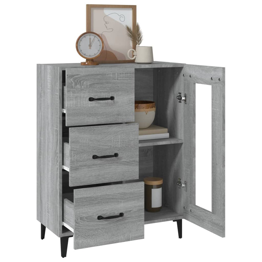 Dressoir 69,5X34X90 Cm Bewerkt Hout Grijs Sonoma Eikenkleurig 1