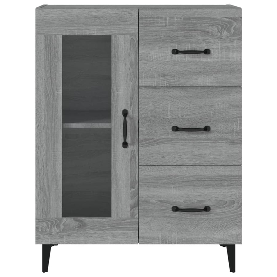 Dressoir 69,5X34X90 Cm Bewerkt Hout Grijs Sonoma Eikenkleurig 1