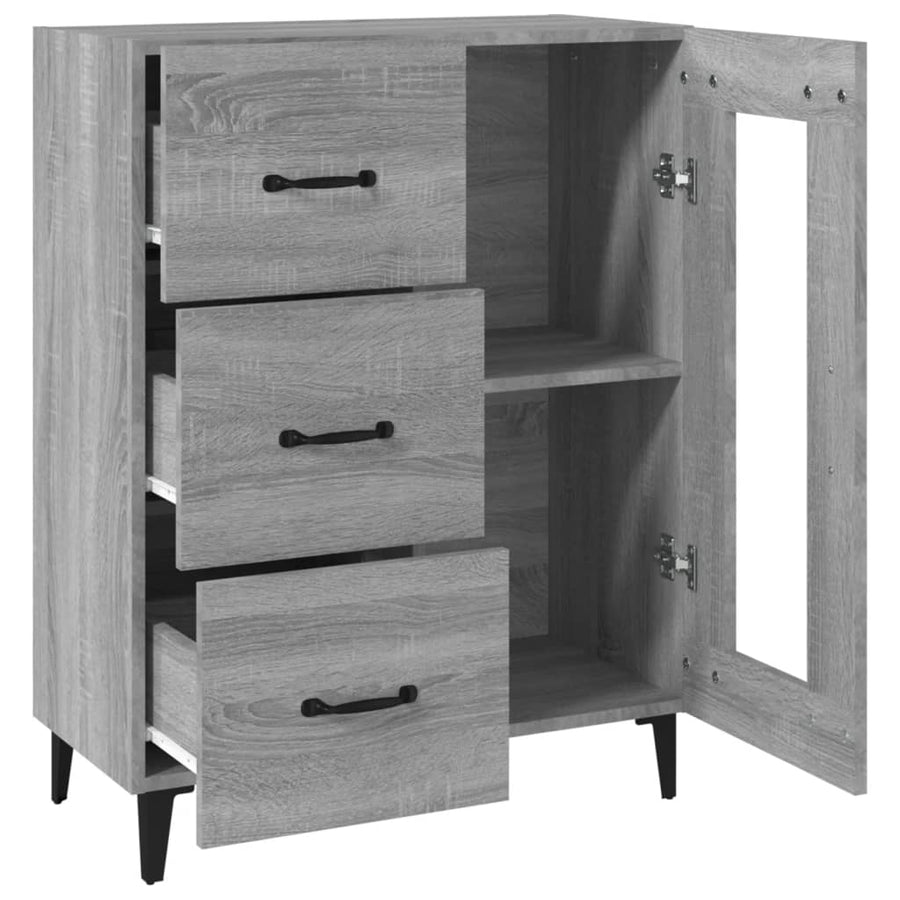 Dressoir 69,5X34X90 Cm Bewerkt Hout Grijs Sonoma Eikenkleurig 1