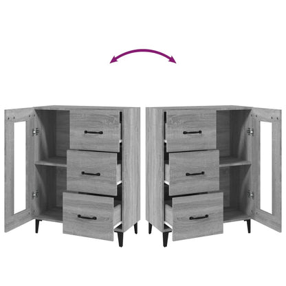 Dressoir 69,5X34X90 Cm Bewerkt Hout Grijs Sonoma Eikenkleurig 1