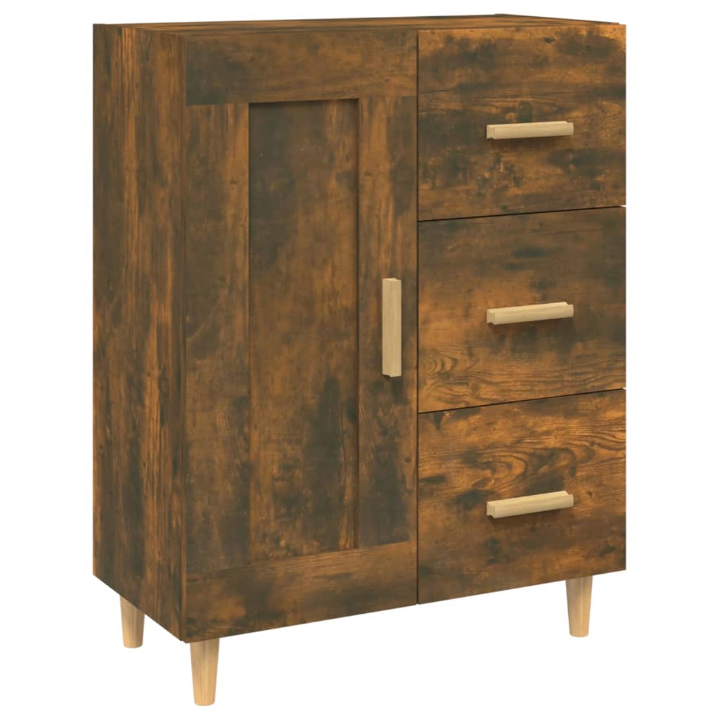 Dressoir 69,5X34X90 Cm Bewerkt Hout Gerookt Eikenkleurig