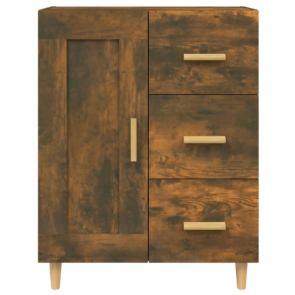 Dressoir 69,5X34X90 Cm Bewerkt Hout Gerookt Eikenkleurig