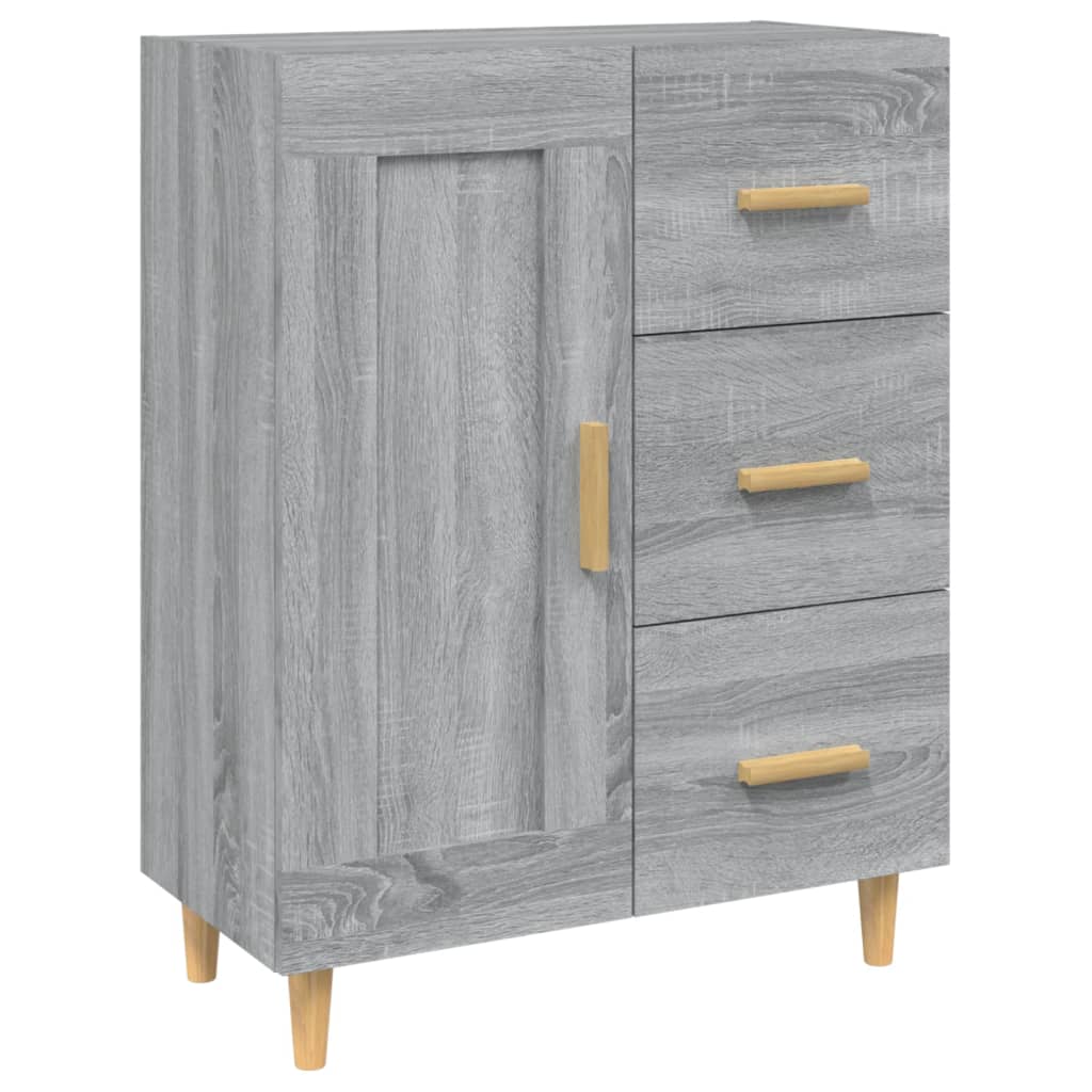 Dressoir 69,5X34X90 Cm Bewerkt Hout Grijs Sonoma Eikenkleurig