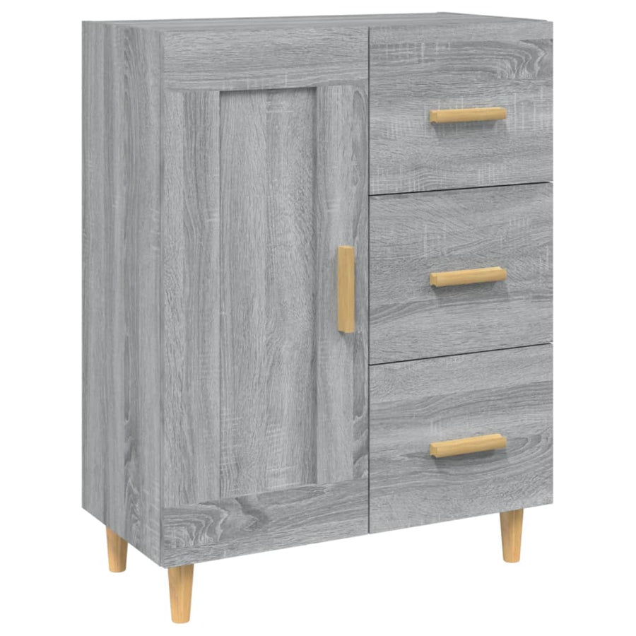 Dressoir 69,5X34X90 Cm Bewerkt Hout Grijs Sonoma Eikenkleurig